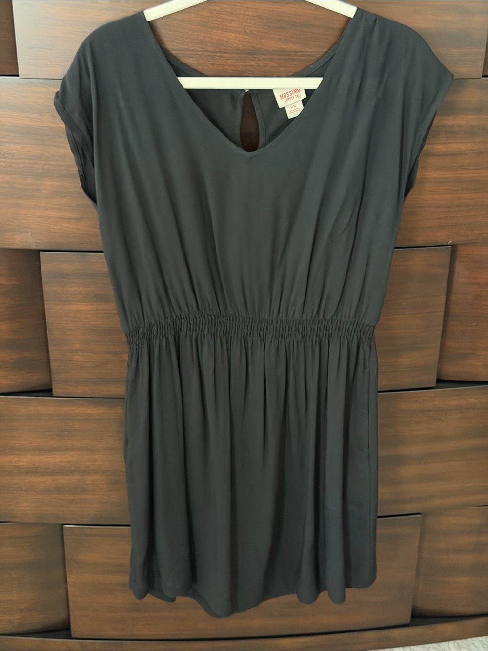 LIKE NEW Mossimo Supply Co. V-Neck Smocked Waist Dress | Black | L